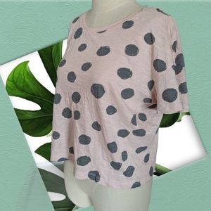 FOREVER 21 cropped polka dot tee